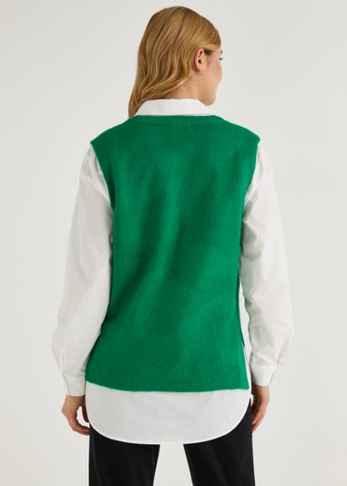 JDY Green Eleanor Knitted Vest Top