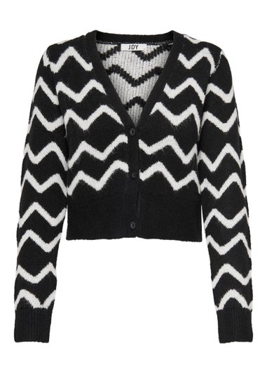 JDY Bonnie Black Zig Zag Cardigan