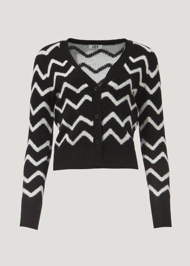 JDY Bonnie Black Zig Zag Cardigan
