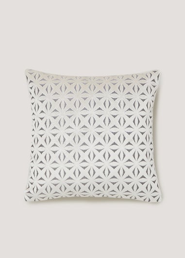 Cream Cut Velvet Cushion (43cm x 43cm)