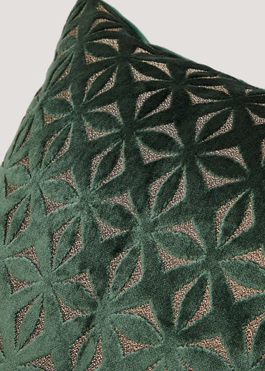 Green Velvet Cut-Out Cushion (43cm x 43cm)