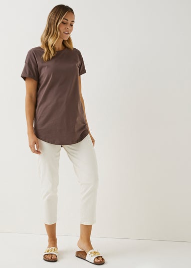 Brown Essential Longline T-Shirt