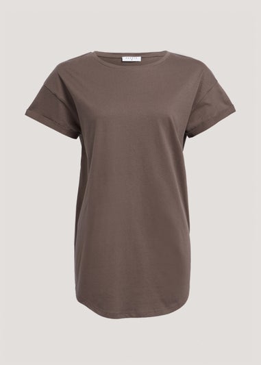 Brown Essential Longline T-Shirt