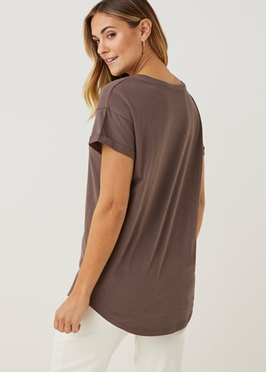 Brown Essential Longline T-Shirt