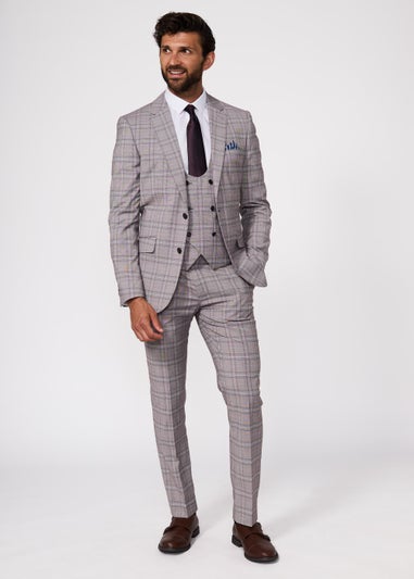 Broken Stitch Grey James Check Suit Jacket