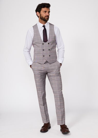 Broken Stitch Grey James Check Suit Waistcoat