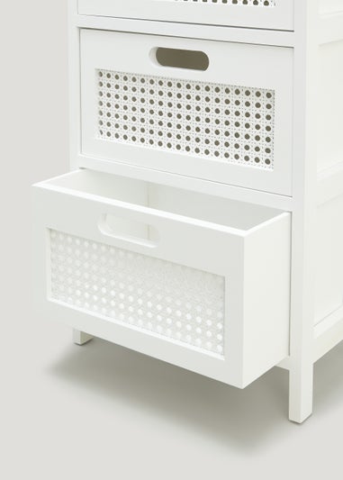 White Cane 3 Drawer Storage Unit (63cm x 35cm x 25cm)