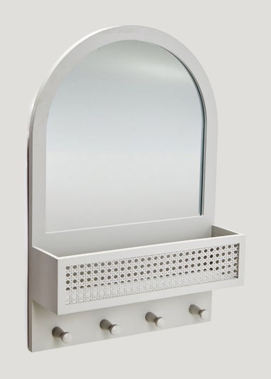 Grey Cane Storage Mirror (40cm x 12cm x 60cm)