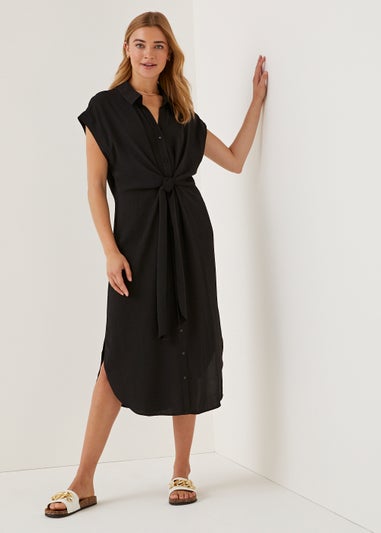 Black Midi Shirt Dress