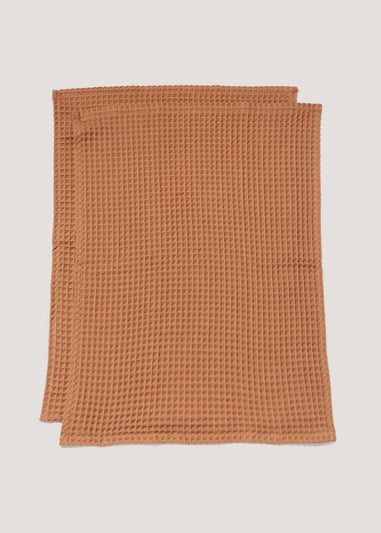 2 Pack Terracotta Waffle Tea Towels (69cm x 51cm)