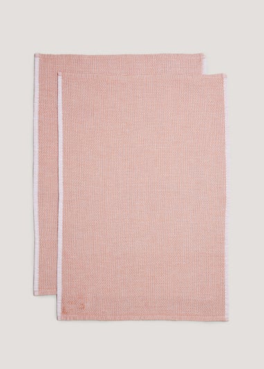 2 Pack Terracotta Textured Tea Towels (45cm x 60cm)