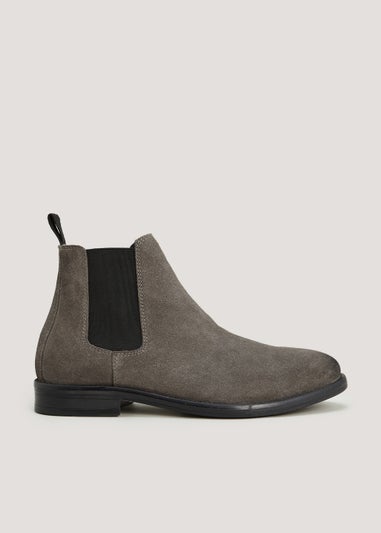 Grey Suede Chelsea Boots