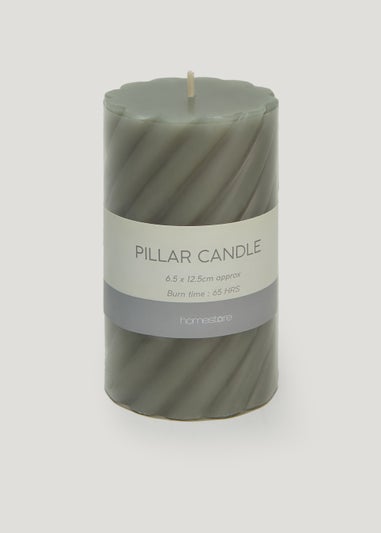 Green Small Pillar Candle (12cm)