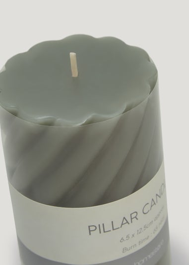 Green Small Pillar Candle (12cm)
