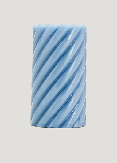 Blue Small Pillar Candle (12cm)