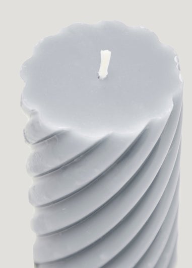 Grey Small Pillar Candle (12cm)