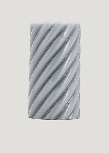 Grey Small Pillar Candle (12cm)