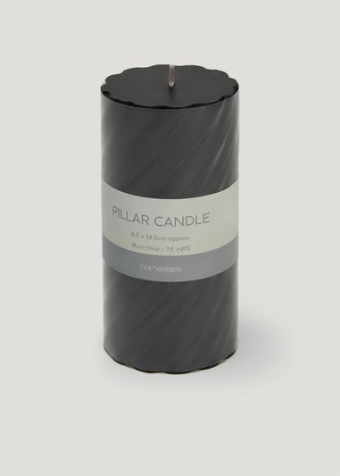 Black Large Pillar Candle (18cm)