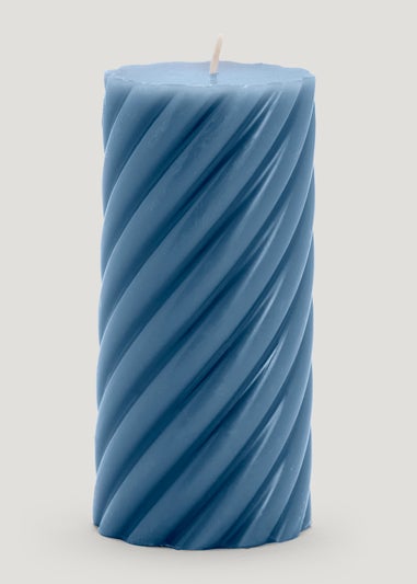 Blue Large Pillar Candle (18cm)