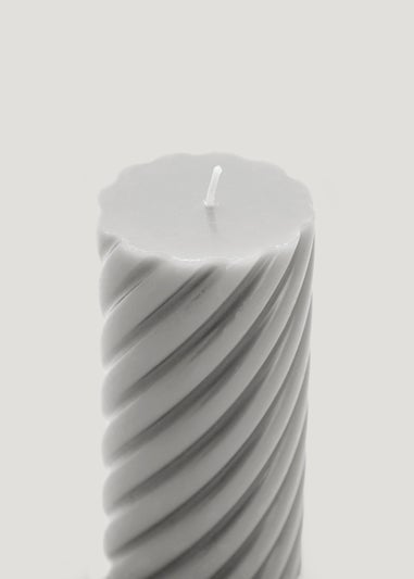 Grey Large Pillar Candle (18cm)