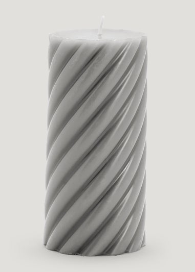 Grey Large Pillar Candle (18cm)