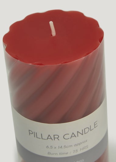 Red Large Pillar Candle (18cm)