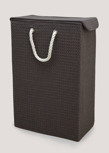 Grey Waffle Narrow Laundry Box (40cm x 21cm x 60cm)