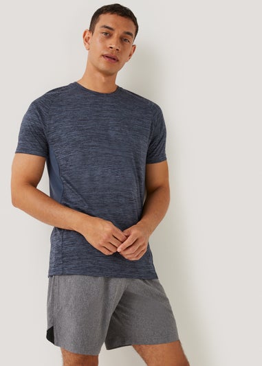 Souluxe Blue Marl Sports T-Shirt