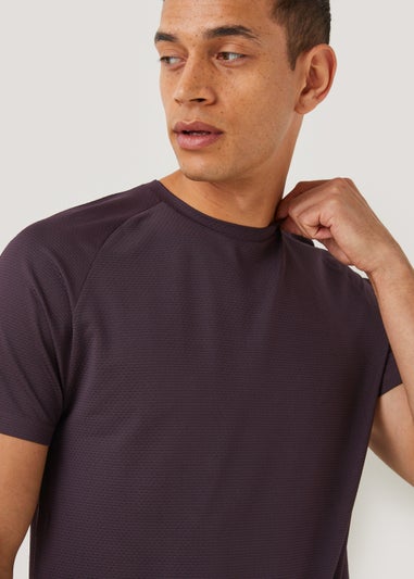 Souluxe Purple Textured Sports T-Shirt