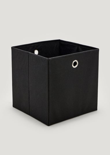 2 Pack Black Foldable Storage Boxes (27cm x 27cm x 27cm)