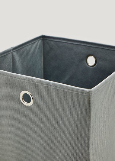 2 Pack Grey Foldable Storage Boxes (27cm x 27cm x 27cm)