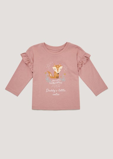 Girls Pink Daddy Fox T-Shirt (9mths-6yrs)
