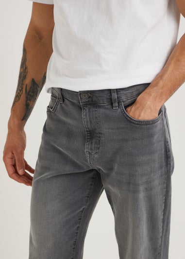 Dark Grey Straight Fit Jeans