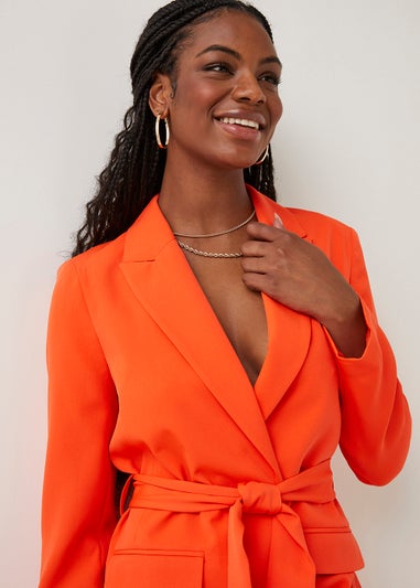 Be Beau Orange Belted Co-Ord Blazer