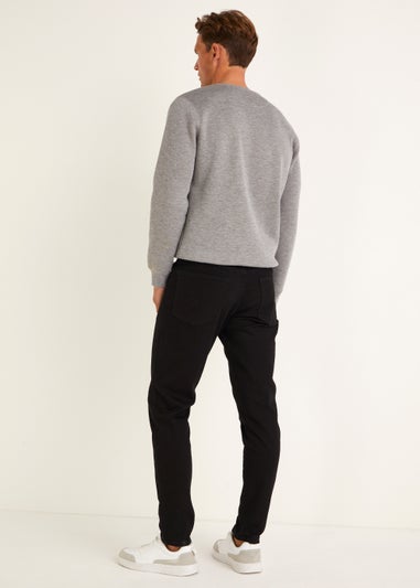 Black Stretch Slim Fit Tapered Jeans