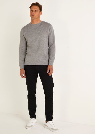 Black Stretch Slim Fit Tapered Jeans