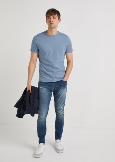 Mid Wash Stretch Super Skinny Jeans