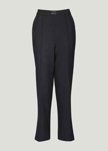 Et Vous Black Pleat Front Snaffle Trousers