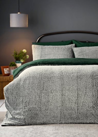 Green Marl Teddy Fleece Duvet Cover