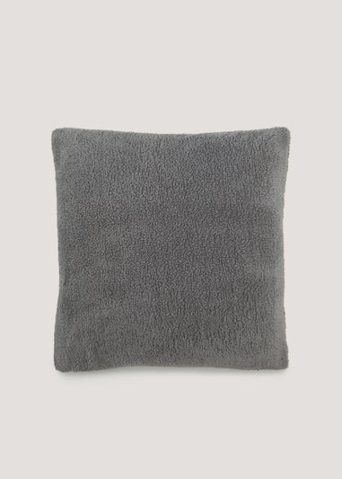 Grey Teddy Fleece Cushion (43cm x 43cm)