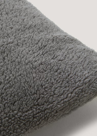 Grey Teddy Fleece Cushion (43cm x 43cm)