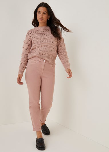 Grace Pink Straight Fit Jeans (Long Length)