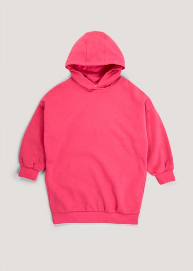 Girls Pink Longline Hoodie (4-13yrs)