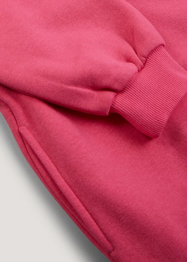 Girls Pink Longline Hoodie (4-13yrs)