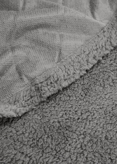 Grey Teddy Fleece Fitted Sheet