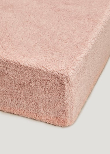 Pink Teddy Fleece Fitted Sheet