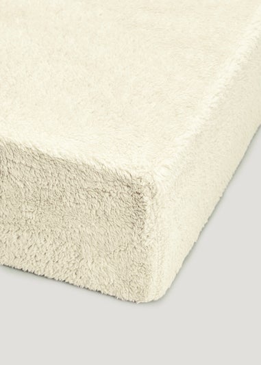 Cream Teddy Fleece Fitted Sheet