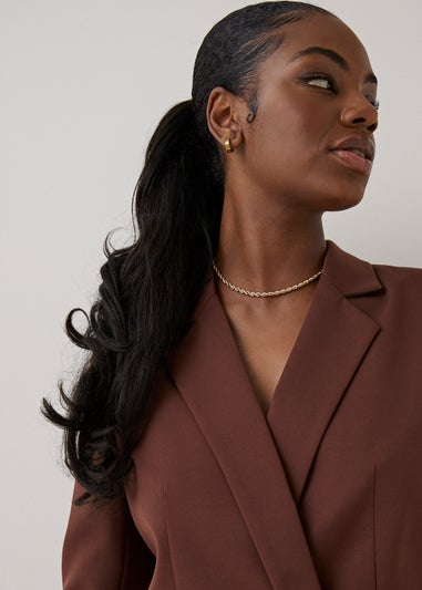 Be Beau Brown Cropped Blazer