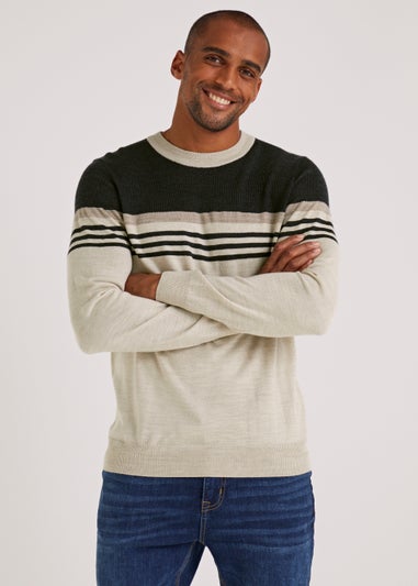 Stone Stripe Soft Touch Jumper - Matalan