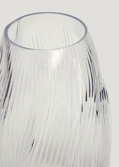 Clear Ripple Glass Vase (15cm x 15cm x 29cm)